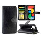 For Goolgle Pixel 5 Crazy Horse Texture Leather Horizontal Flip Protective Case with Holder & Card Slots & Wallet & Photo Frame(Black) - 1