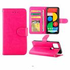 For Goolgle Pixel 5 Crazy Horse Texture Leather Horizontal Flip Protective Case with Holder & Card Slots & Wallet & Photo Frame(Rose Red) - 1