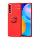 For Huawei P smart 2021 Metal Ring Holder 360 Degree Rotating TPU Case(Red+Red) - 1