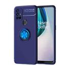 For OnePlus N10 Metal Ring Holder 360 Degree Rotating TPU Case(Blue+Blue) - 1