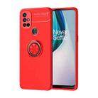 For OnePlus N10 Metal Ring Holder 360 Degree Rotating TPU Case(Red+Red) - 1