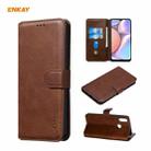 For Samsung Galaxy M01s / A10s ENKAY Hat-Prince ENK-PUC026 Horizontal Flip PU Leather Case with Holder & Card Slots & Wallet(Brown) - 1