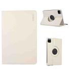 For Xiaomi Pad 6 / Pad 6 Pro ENKAY 360 Degree Rotation Stand Litchi Leather Smart Tablet Case(White) - 1