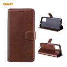 For Motorola Moto G9 Plus ENKAY Hat-Prince ENK-PUC035 Horizontal Flip PU Leather Case with Holder & Card Slots & Wallet(Brown) - 1