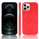 For iPhone 12 / 12 Pro Shockproof Litchi Texture PC + PU Case(Red) - 1