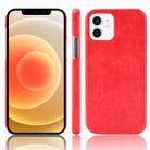 For iPhone 12 mini Shockproof Litchi Texture PC + PU Case(Red) - 1