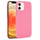 For iPhone 12 mini Shockproof Crocodile Texture PC + PU Case(Pink) - 1