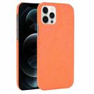 For iPhone 12 / 12 Pro Shockproof Crocodile Texture PC + PU Case(Orange) - 1