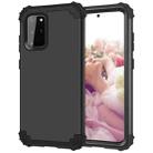 For Samsung Galaxy Note20 PC + Silicone Three-piece Shockproof Protection Case(Black) - 1