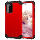 For Samsung Galaxy Note20 PC + Silicone Three-piece Shockproof Protection Case(Red) - 1