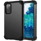 For Samsung Galaxy S20 FE PC + Silicone Three-piece Shockproof Protection Case(Black) - 1