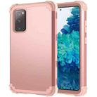 For Samsung Galaxy S20 FE PC + Silicone Three-piece Shockproof Protection Case(Rose Gold) - 1