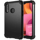 For Samsung Galaxy A20s PC + Silicone Three-piece Shockproof Protection Case(Black) - 1