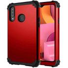 For Samsung Galaxy A20s PC + Silicone Three-piece Shockproof Protection Case(Red) - 1
