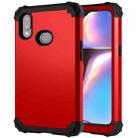 For Samsung Galaxy A10s PC + Silicone Three-piece Shockproof Protection Case(Red) - 1