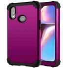 For Samsung Galaxy A10s PC + Silicone Three-piece Shockproof Protection Case(Purple) - 1