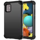 For Samsung Galaxy A71 5G PC + Silicone Three-piece Shockproof Protection Case(Black) - 1