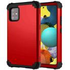 For Samsung Galaxy A71 5G PC + Silicone Three-piece Shockproof Protection Case(Red) - 1