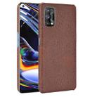 For OPPO Realme 7 Pro Shockproof Crocodile Texture PC + PU Case(Brown) - 1