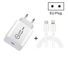 SDC-20W 2 in 1 PD 20W USB-C / Type-C Travel Charger + 3A PD3.0 USB-C / Type-C to 8 Pin Fast Charge Data Cable Set, Cable Length: 1m, EU Plug - 1