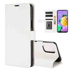 For LG K52 R64 Texture Single Horizontal Flip Protective Case with Holder & Card Slots & Wallet& Photo Frame(White) - 1