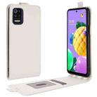 For LG K52 R64 Texture Single Vertical Flip Leather Protective Case with Card Slots & Photo Frame(White) - 1