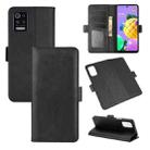 For LG K52 Dual-side Magnetic Buckle Horizontal Flip Leather Case with Holder & Card Slots & Wallet(Black) - 1