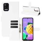 For LG K52 Litchi Texture Horizontal Flip Protective Case with Holder & Card Slots & Wallet(White) - 1