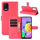 For LG K52 Litchi Texture Horizontal Flip Protective Case with Holder & Card Slots & Wallet(Red) - 1