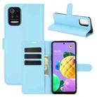 For LG K52 Litchi Texture Horizontal Flip Protective Case with Holder & Card Slots & Wallet(Blue) - 1