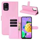 For LG K52 Litchi Texture Horizontal Flip Protective Case with Holder & Card Slots & Wallet(Pink) - 1