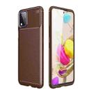 For LG K42 Carbon Fiber Texture Shockproof TPU Case(Brown) - 1