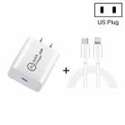 SDC-20W 2 in 1 PD 20W USB-C / Type-C Travel Charger + 3A PD3.0 USB-C / Type-C to 8 Pin Fast Charge Data Cable Set, Cable Length: 2m, US Plug - 1