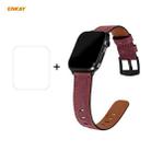 For Apple Watch Series 6/5/4/SE 40mm Hat-Prince ENKAY 2 in 1 Retro Style PU Leather Watch Band + 3D Full Screen PET Curved Hot Bending HD Screen Protector Film(Purple) - 1