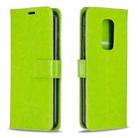 For Motorola MOTO G9 Play Crazy Horse Texture Horizontal Flip Leather Case with Holder & Card Slots & Wallet & Photo Frame(Green) - 1