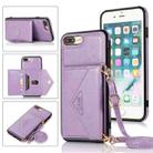 Multi-functional Cross-body Card Bag TPU+PU Back Cover Case with Holder & Card Slot & Wallet For iPhone 6 / 6s(Purple) - 1