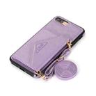 Multi-functional Cross-body Card Bag TPU+PU Back Cover Case with Holder & Card Slot & Wallet For iPhone 6 / 6s(Purple) - 2