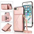 Multi-functional Cross-body Card Bag TPU+PU Back Cover Case with Holder & Card Slot & Wallet For iPhone 6 / 6s(Rose Gold) - 1