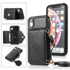 For iPhone X / XS Multi-functional Cross-body Card Bag TPU+PU Back Cover Case with Holder & Card Slot & Wallet(Black) - 1