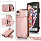 For iPhone X / XS Multi-functional Cross-body Card Bag TPU+PU Back Cover Case with Holder & Card Slot & Wallet(Rose Gold) - 1