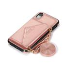 For iPhone X / XS Multi-functional Cross-body Card Bag TPU+PU Back Cover Case with Holder & Card Slot & Wallet(Rose Gold) - 2