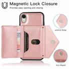 For iPhone X / XS Multi-functional Cross-body Card Bag TPU+PU Back Cover Case with Holder & Card Slot & Wallet(Rose Gold) - 7