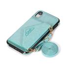 For iPhone X / XS Multi-functional Cross-body Card Bag TPU+PU Back Cover Case with Holder & Card Slot & Wallet(Green) - 2