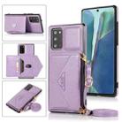 For Samsung Galaxy Note20 Multi-functional Cross-body Card Bag TPU+PU Back Cover Case with Holder & Card Slot & Wallet(Purple) - 1