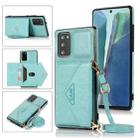 For Samsung Galaxy Note20 Multi-functional Cross-body Card Bag TPU+PU Back Cover Case with Holder & Card Slot & Wallet(Green) - 1