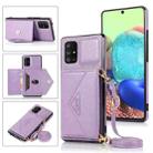 For Samsung Galaxy M11 Multi-functional Cross-body Card Bag TPU+PU Back Cover Case with Holder & Card Slot & Wallet(Purple) - 1