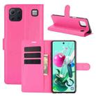 For LG K92 5G Litchi Texture Horizontal Flip Protective Case with Holder & Card Slots & Wallet(Rose red) - 1