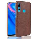 Shockproof Crocodile Texture PC + PU Case For Huawei Y9 prime 2019(Brown) - 1