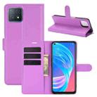 For OPPO A72 / A73 5G Litchi Texture Horizontal Flip Protective Case with Holder & Card Slots & Wallet(Purple) - 1