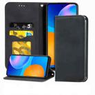 For Huawei P smart 2021 Retro Skin Feel Business Magnetic Horizontal Flip Leather Case(Black) - 1